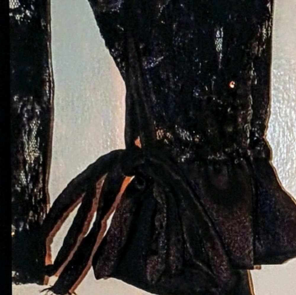 Elegant Astrid Black Lace Blouse - Picture 3 of 3